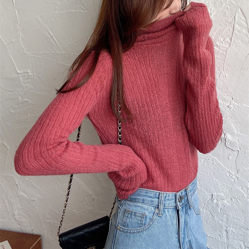 TWOTWINSTYLE Turtleneck Skinny Pullovers