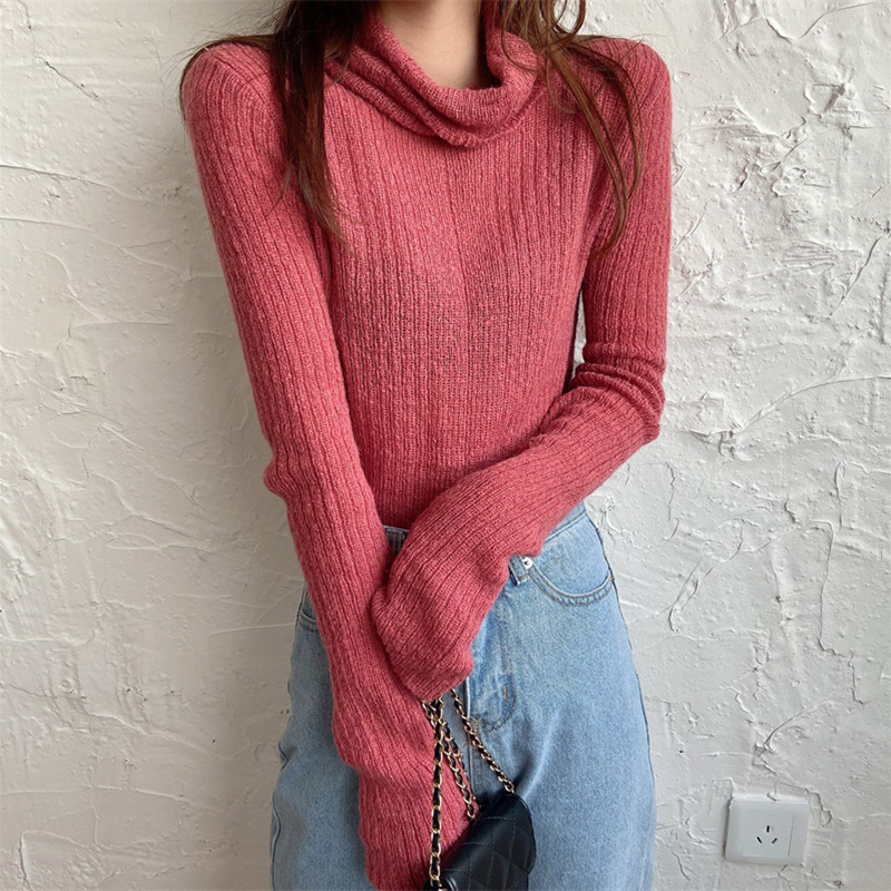 TWOTWINSTYLE Turtleneck Skinny Pullovers