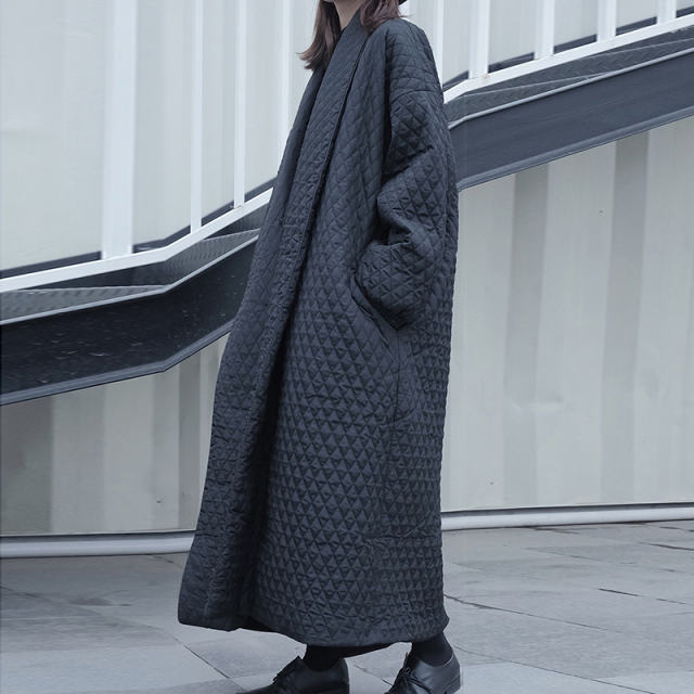TWOTWINSTYLE Splicing Argyle Mid Parkas