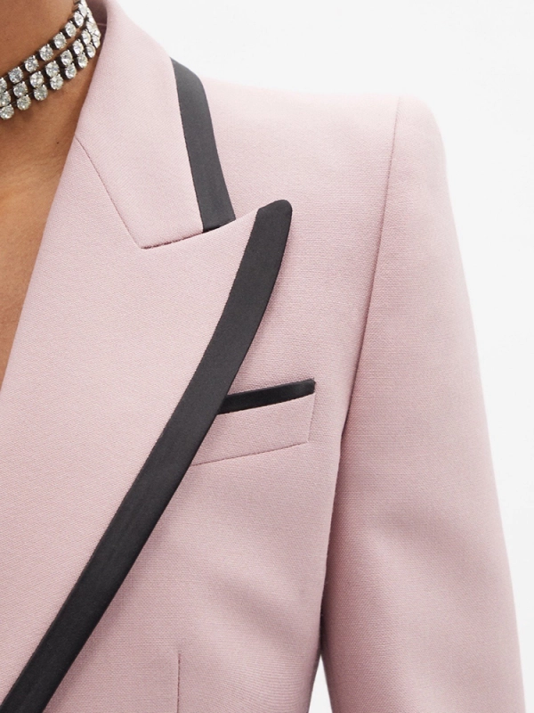 TWOTWINSTYLE Feathers Colorblock Pink Blazers