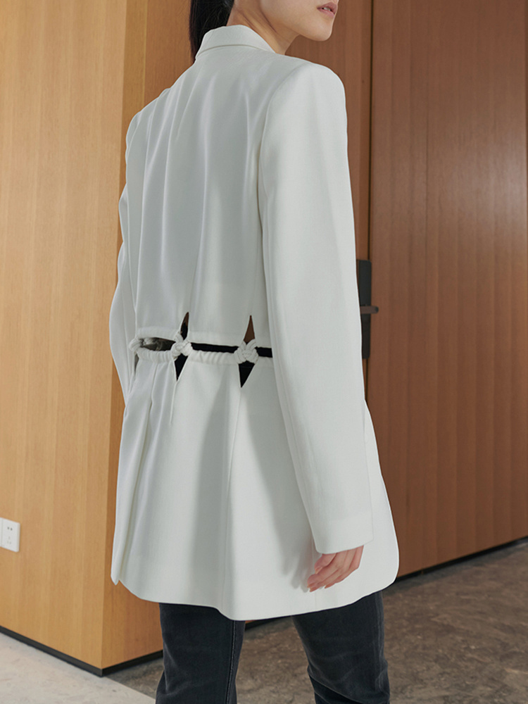 TWOTWINSTYLE Minimalist Sexy Hollow Out Blazer
