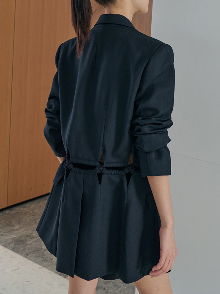 TWOTWINSTYLE Minimalist Sexy Hollow Out Blazer
