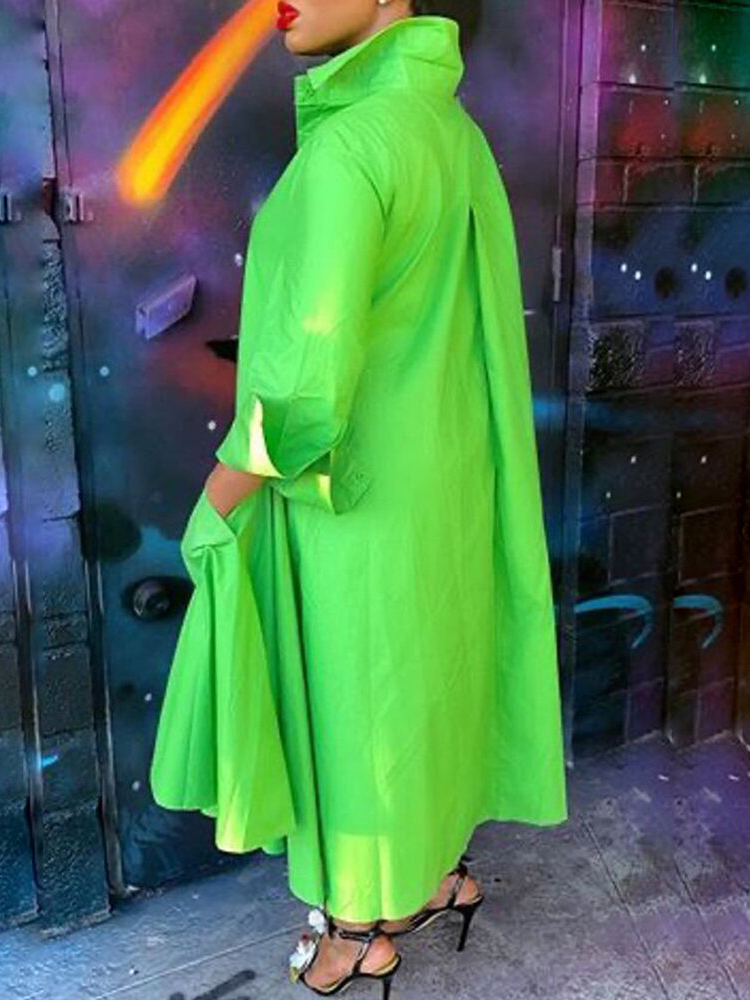 TWOTWINSTYLE Midi Straight Plain Dress