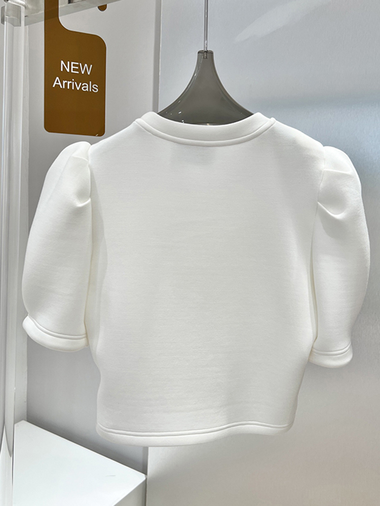 TWOTWINSTYLE Loose White Bowknot Elegant T Shirt