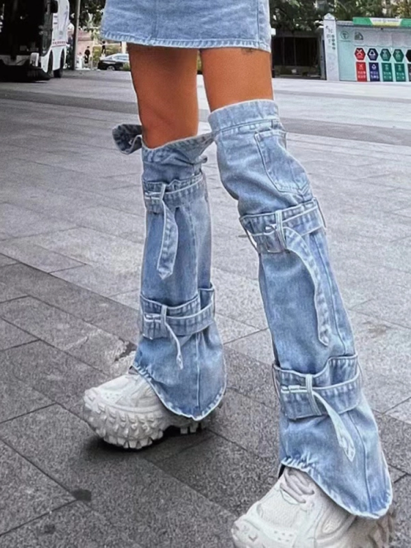 TWOTWINSTYLE Streetwear Denim Detachable Pants