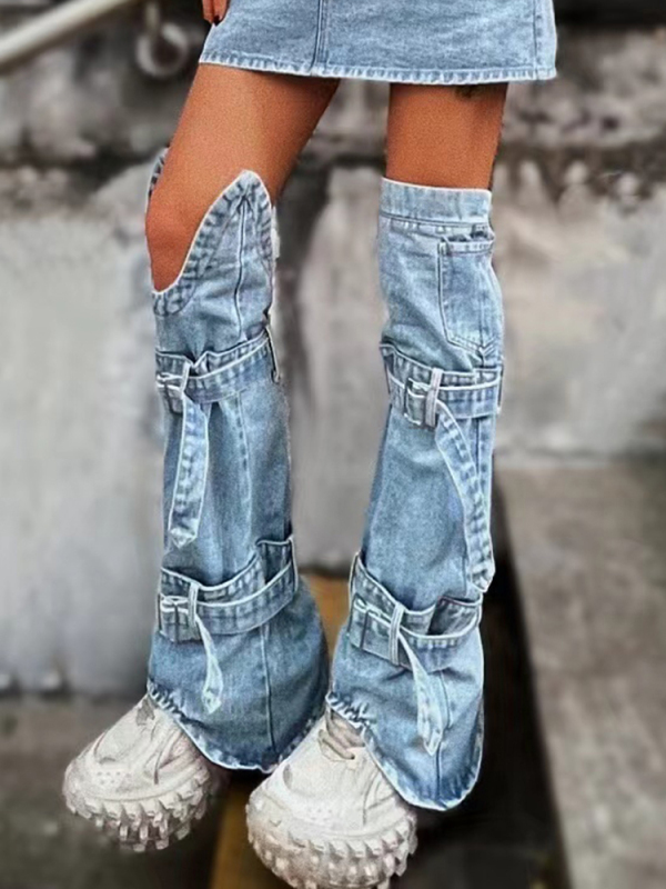 TWOTWINSTYLE Streetwear Denim Detachable Pants
