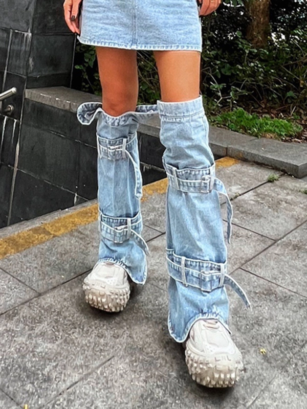 TWOTWINSTYLE Streetwear Denim Detachable Pants