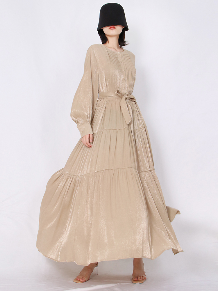 TWOTWINSTYLE Panel Bowknot Minimalist Dresses