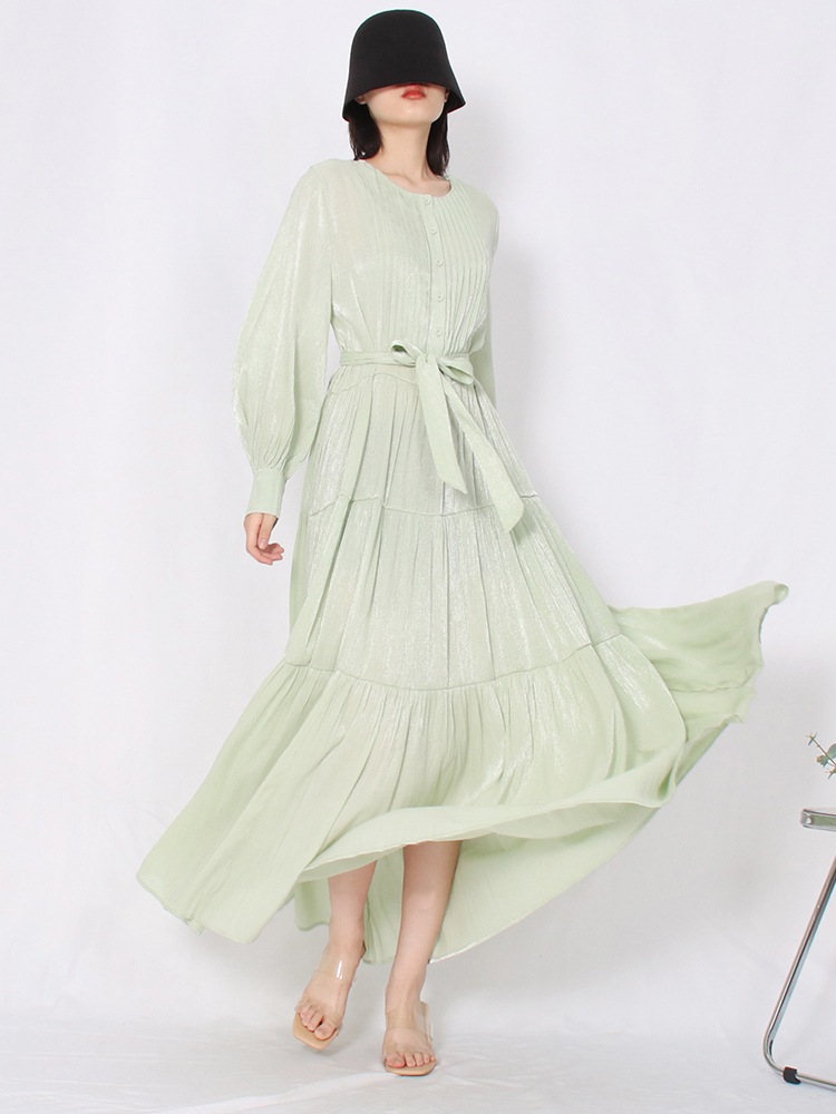 TWOTWINSTYLE Panel Bowknot Minimalist Dresses