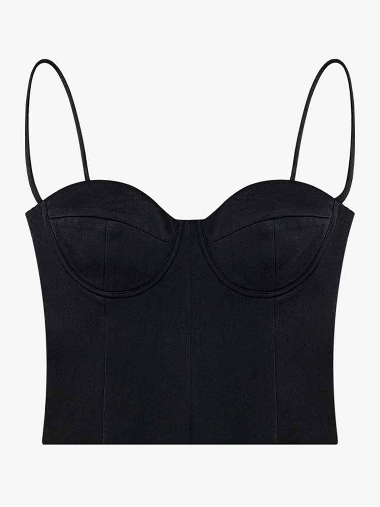 TWOTWINSTYLE Patchwork Zipper Tank Tops For Women Square Collar Sleeveless Solid Minimalist Slim Camis Female Summer Clothes New