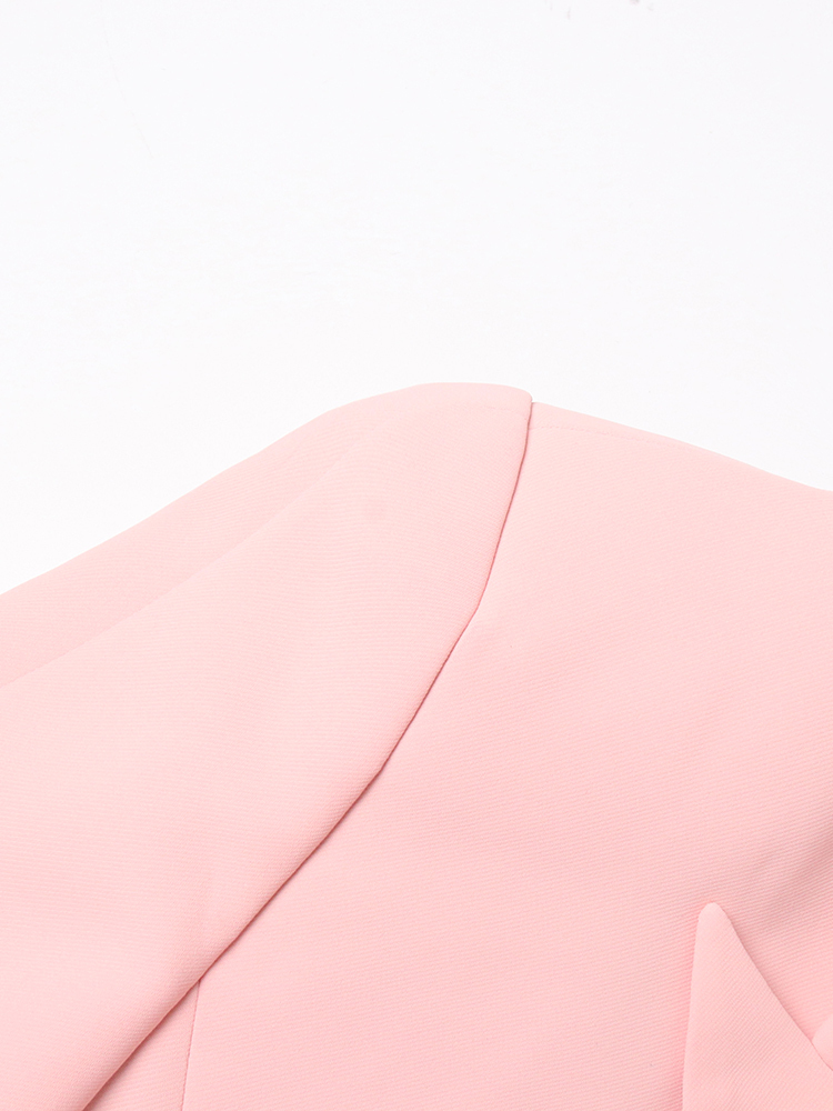 TWOTWINSTYLE Backless Sexy Bodysuits For Women Notched Collar Long Sleeve Shoulder Pad Solid Minimalist One-piece Suit Jacket Female 2023 New Fashion