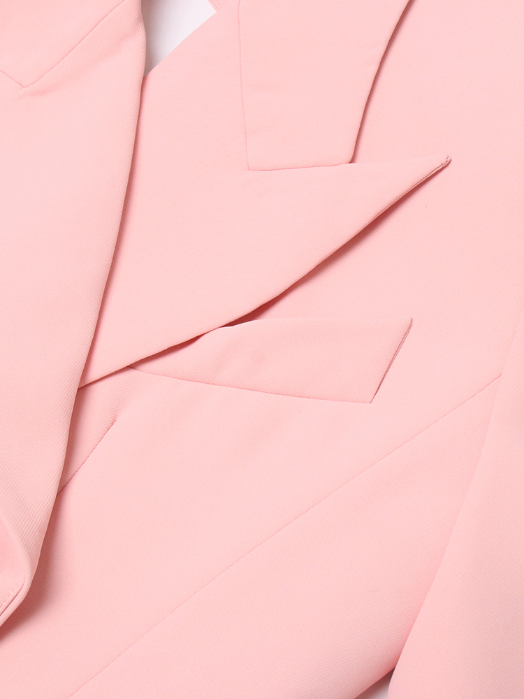 TWOTWINSTYLE Backless Sexy Bodysuits For Women Notched Collar Long Sleeve Shoulder Pad Solid Minimalist One-piece Suit Jacket Female 2023 New Fashion