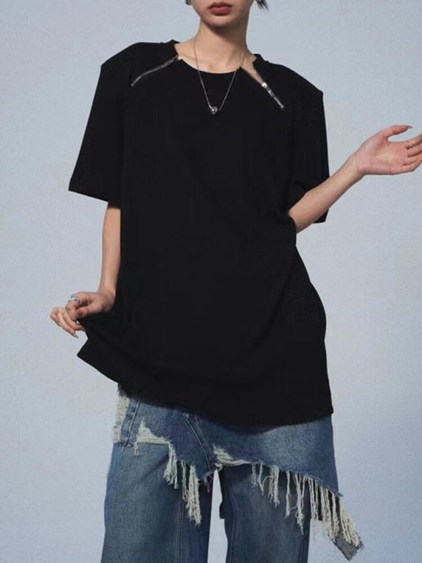 TWOTWINSTYLE Solid Casual Pleated Pants For Women High Waist Patchwork Drawstring Loose Pants Female Street Fashion Spring New