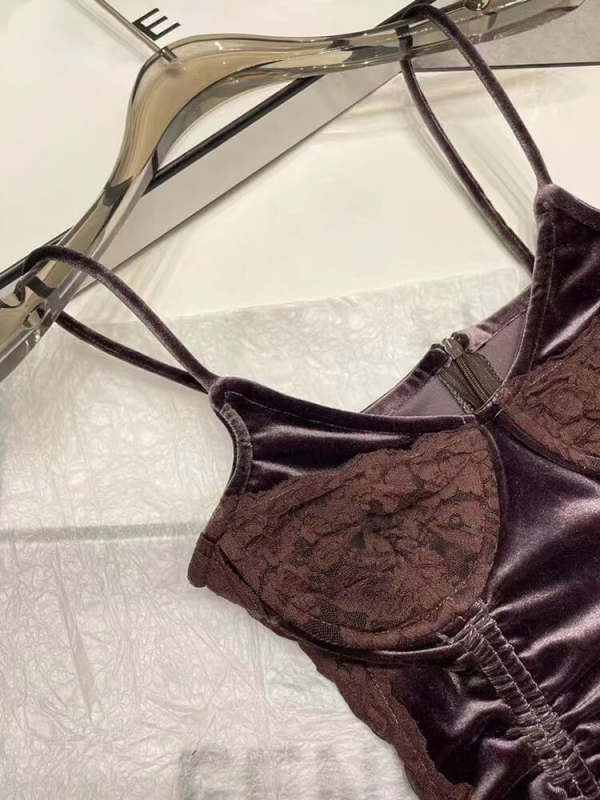 TWOTWINSTYLE Spliced Lace Up Tank Tops For Women Strapless Sleeveless Backless Sexy Pullover Vest Female Fashion Clothing New