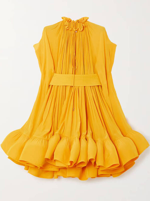TWOTWINSTYLE Celebrity Temperament Slim Fit Sexy Deep V Suit Collar Lantern Sleeves High Waisted Jumpsuit Wide Leg Pants