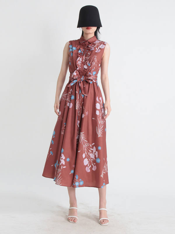 TWOTWINSTYLE Loose Patchwork Feathers Dresses For Women V Neck Long Sleeve High Waist Temperament Dress Female Fashion Clothes