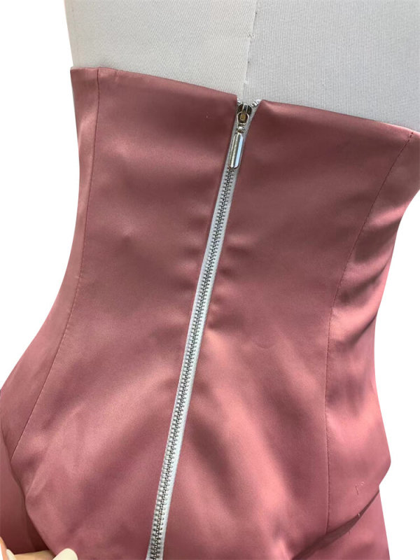 TWOTWINSTYLE Satin Pink Slim Tank Tops For Women Slash Neck Sleeveless Backless Patchwork Diamonds Sweet Vests Female Style New