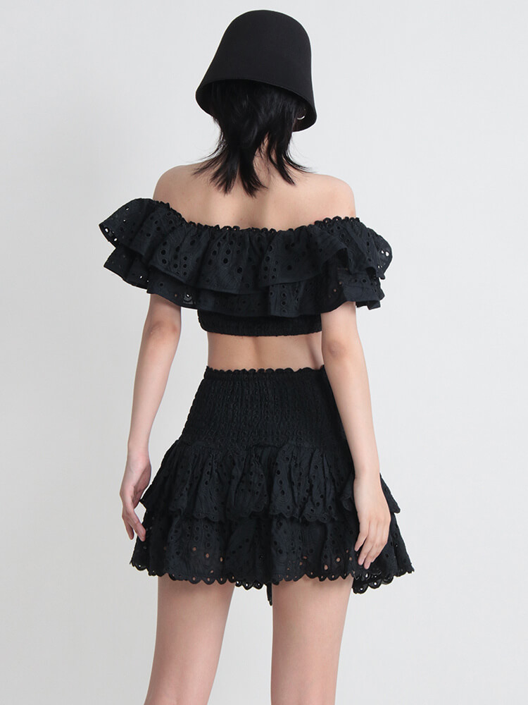 TOWTWINSTYLE Seven point Off Shoulder Sexy Hybrid Cotton Women's skirt Set 2023 New