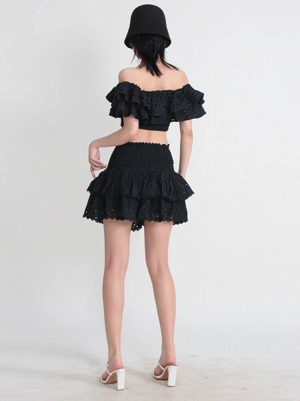 TOWTWINSTYLE Seven point Off Shoulder Sexy Hybrid Cotton Women's skirt Set 2023 New