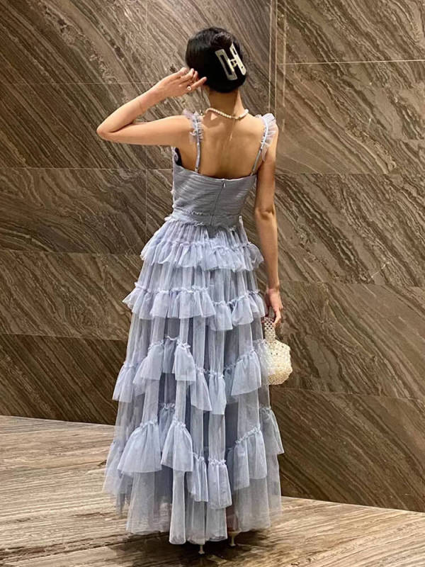 TWOTWINSTYLE Patchwork Solid Dresses For Women Square Collar Sleeveless High Waist A  Line Dress Female Fashion Clothes 2023 New