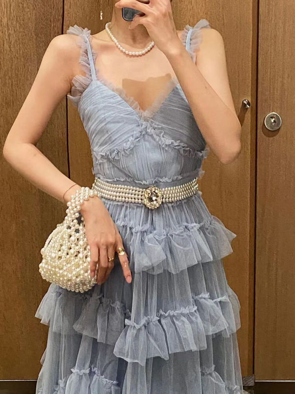 TWOTWINSTYLE Patchwork Solid Dresses For Women Square Collar Sleeveless High Waist A  Line Dress Female Fashion Clothes 2023 New