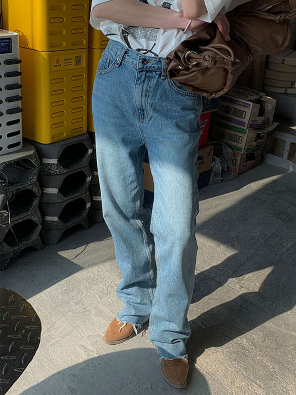 TWOTWINSTYLE High Denim Pants For Women High Waist Patchwork Pockets Casual Loose Solid Wide Leg Jeans Female Fashion 2023 Style