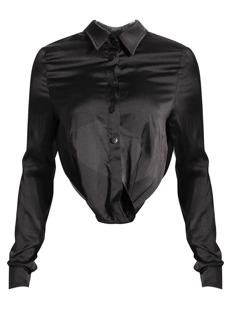 TWOTWINSTYLE Solid Slimming Two Piece Sets For Women Lapel Long Sleeve Shirt High Waist Irregular Skirt High Street Set Female