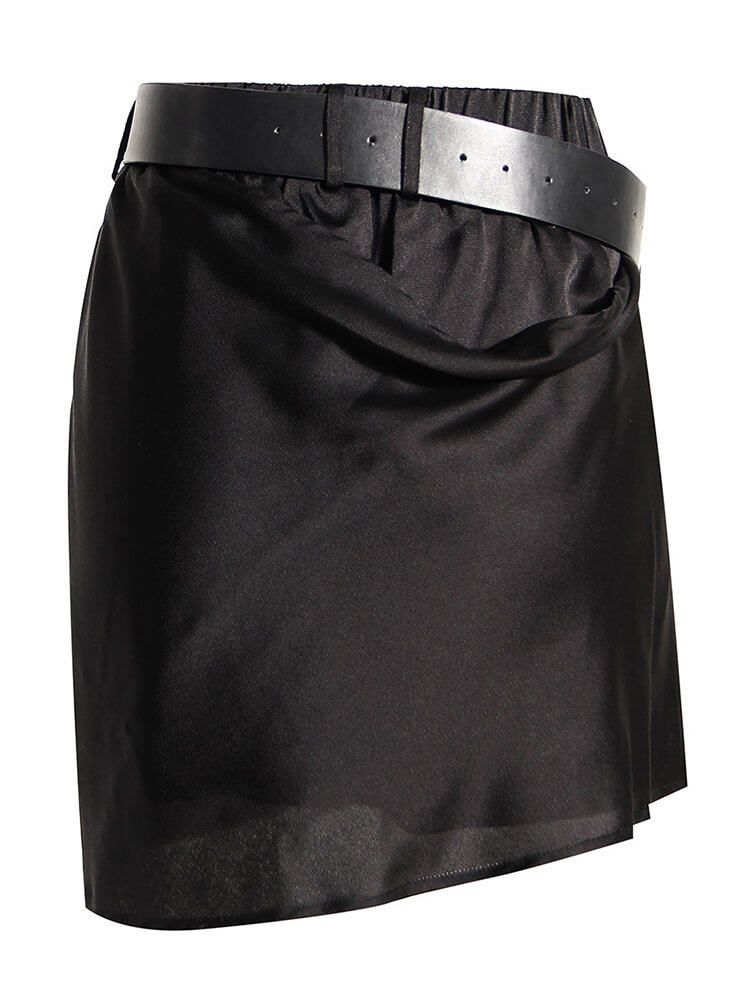 TWOTWINSTYLE Solid Slimming Two Piece Sets For Women Lapel Long Sleeve Shirt High Waist Irregular Skirt High Street Set Female