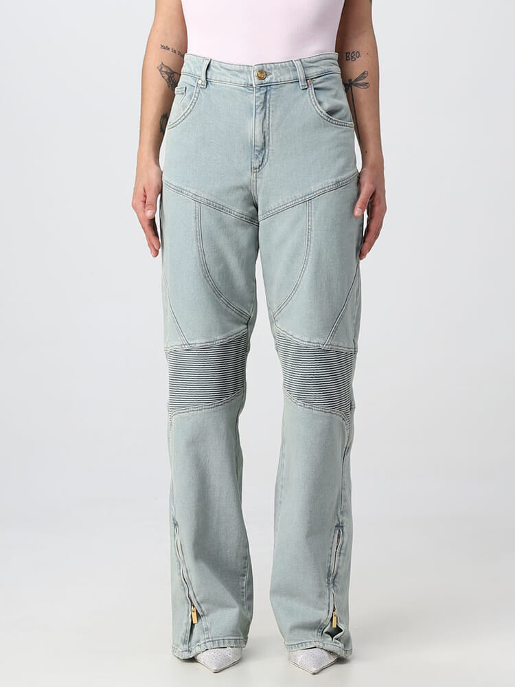 TWOTWINSTYLE Denim Wide Leg  Jeans For Women High Waist Patchwork Pocket Casual Autumn Pant Female Fashion Clothing 2023 New