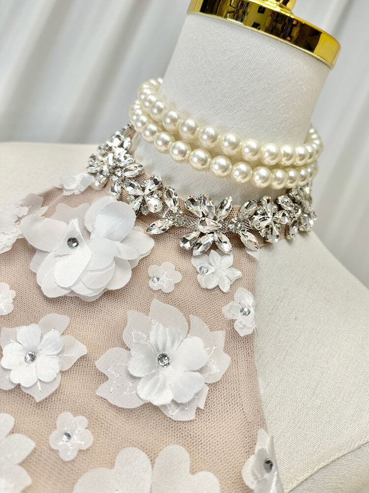 TWOTWINSTYLE Spliced Floral Dresses For Women Halter Sleeveless Tunic Patchwork Diamonds Elegant Ceremonial Dress Female Clothes