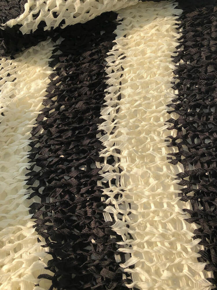 TWOTWINSTYLE Hit Color Striped Sweaters For Women Round Neck Long Sleeve Loose Casual Sun Protection Sweater Female Clothing New