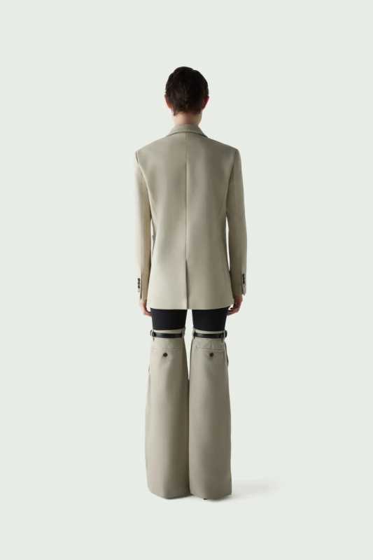 TWOTWINSTYLE Minimalist Autumn Trousers For Women High Waist Splcied Belt Solid Flare Pants Female Fashion Style Clothing 2023