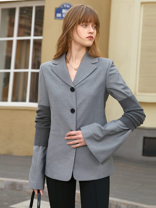 TWOTWINSTYLE Casual Blazer For Women Notched Collar Long Sleeve Clothing Style New