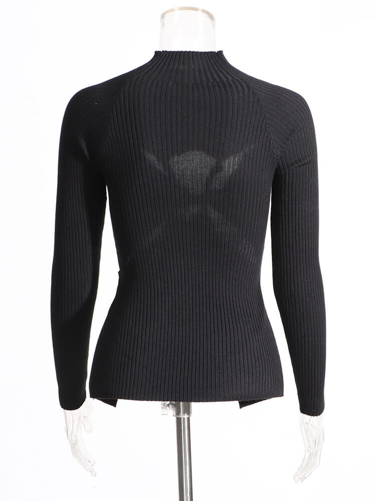 TWOTWINSTYLE Crisscross Hollow Out Knitting Sweaters For Women  Slimming Casual Chic Fashion Clothing