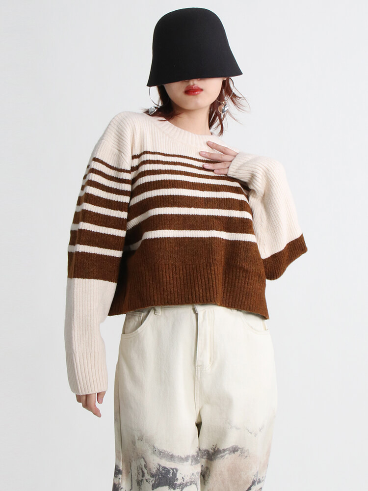 TWOTWINSTYLE Korean Fashion Y2k Sweater For Women Round Neck  Clothes New