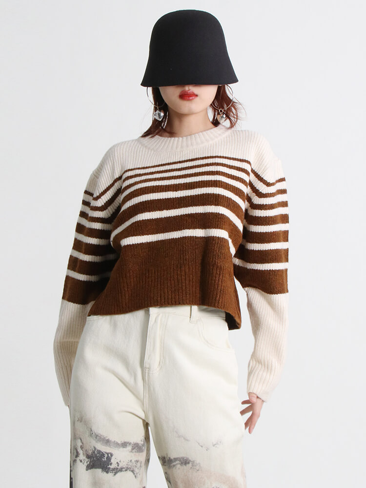 TWOTWINSTYLE Korean Fashion Y2k Sweater For Women Round Neck  Clothes New