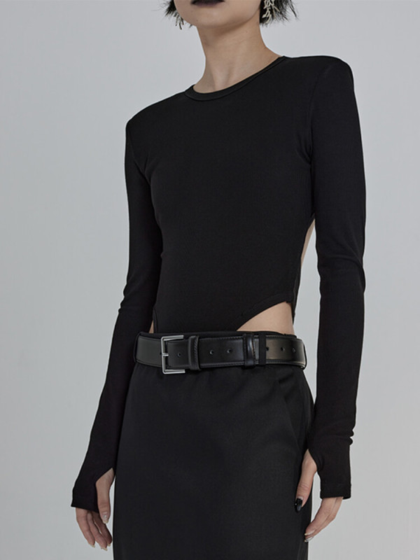 TWOTWINSTYLE Solid Slimming Knitting Sweaters For Women Backless Pullover Fashion Clothing