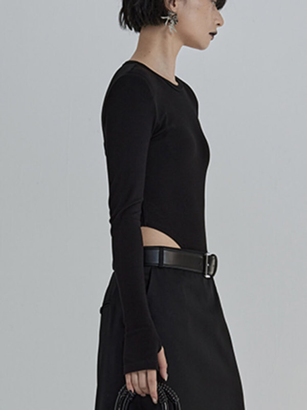 TWOTWINSTYLE Solid Slimming Knitting Sweaters For Women Backless Pullover Fashion Clothing