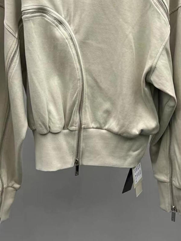 TWOTWINSTYLE Solid Patchwork Zipper Streetwear Sweatshirts For Women Tuntleneck Pullover Fashion Clothing