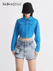 Womens Coat Slimming Denim Jackets Minimalist