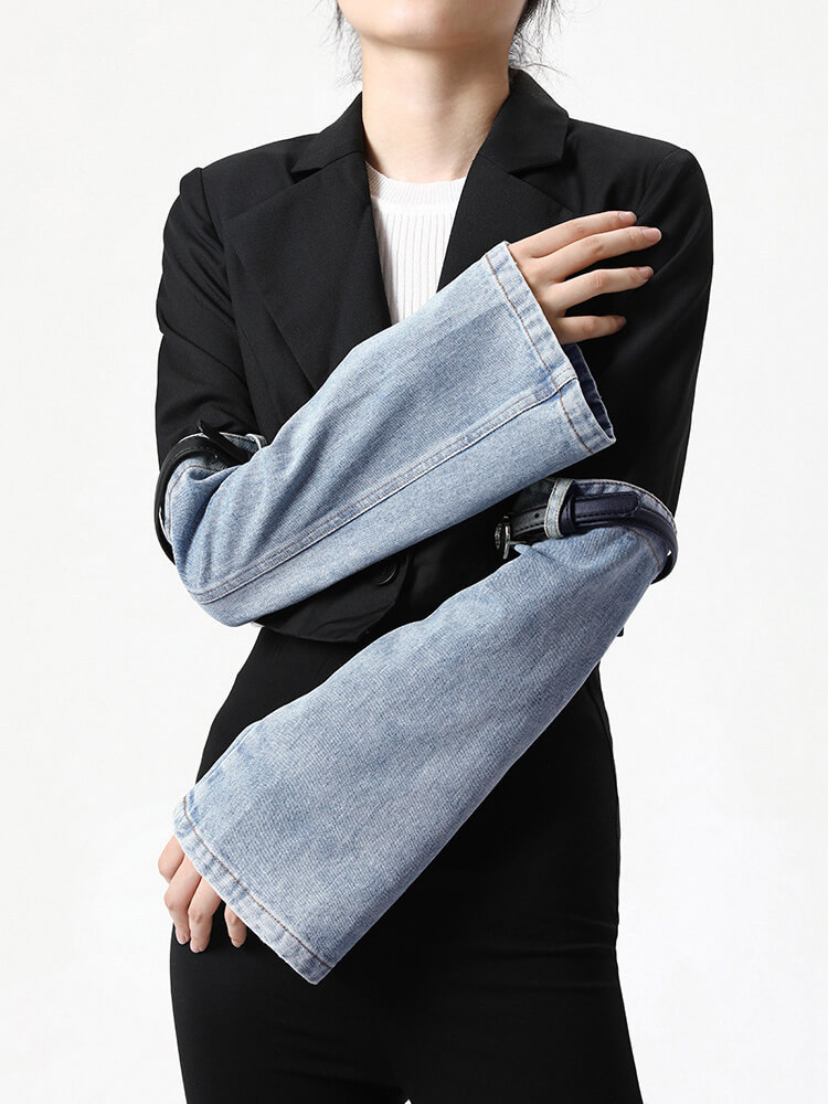 TWOTWINSTYLE Denim Patchwork  Coats For Women Long Sleeve Spliced  Fashion Clothing New