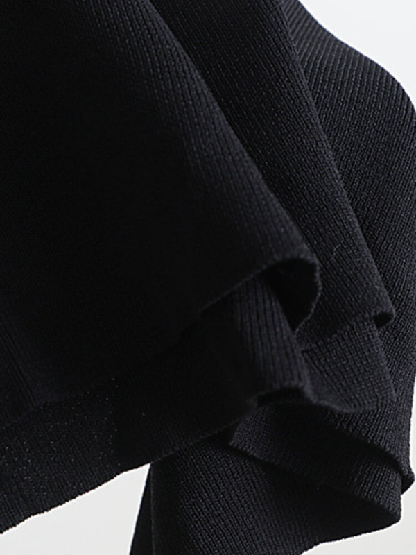 TWOTWINSTYLE  Patchwork  Diamonds  Dresses For Women Lapel Long Sleeve High Waist  Knitting Fashion Clothing