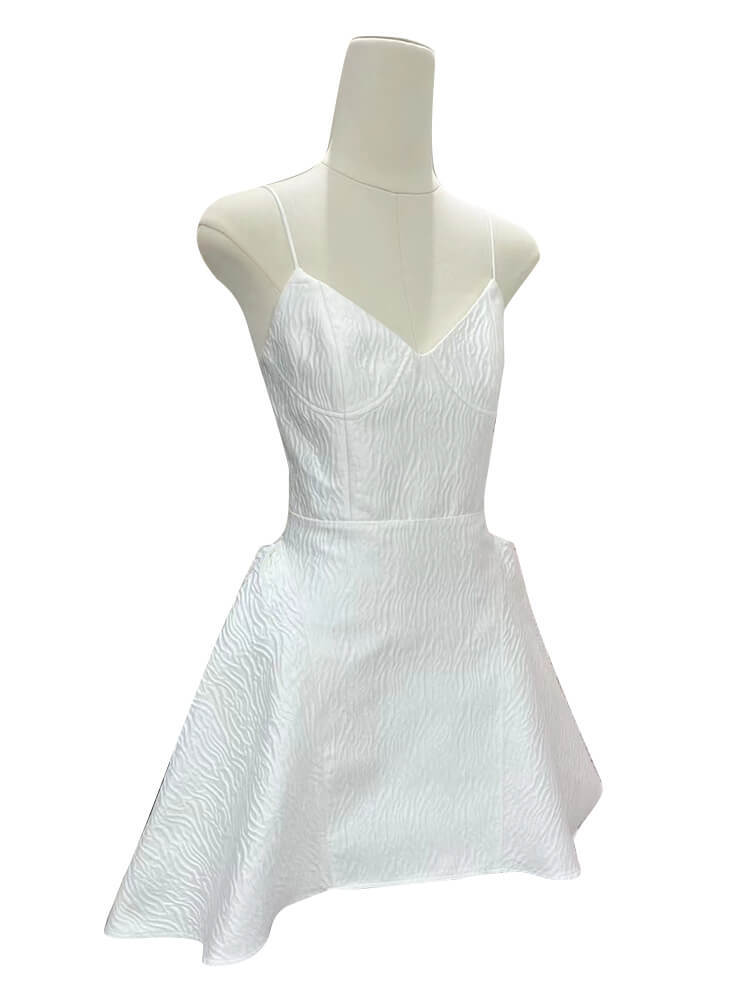 TWOTWINSTYLE  Spliced Ruffles  Mini Dresses For Women Square Collar Sleeveless Slimming  Fashion Style