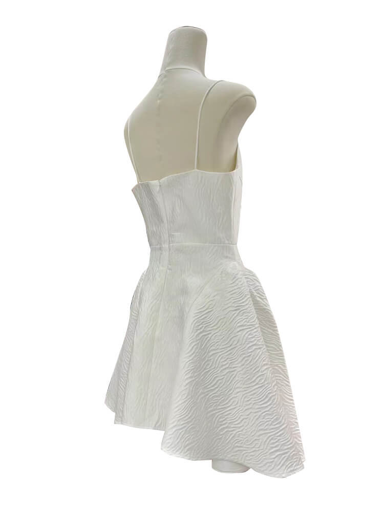 TWOTWINSTYLE  Spliced Ruffles  Mini Dresses For Women Square Collar Sleeveless Slimming  Fashion Style