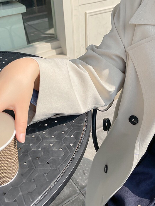 TWOTWINSTYLE Trench Coat  For Women Long Sleeve High Waist Patchwork Button Trench Clothing  New