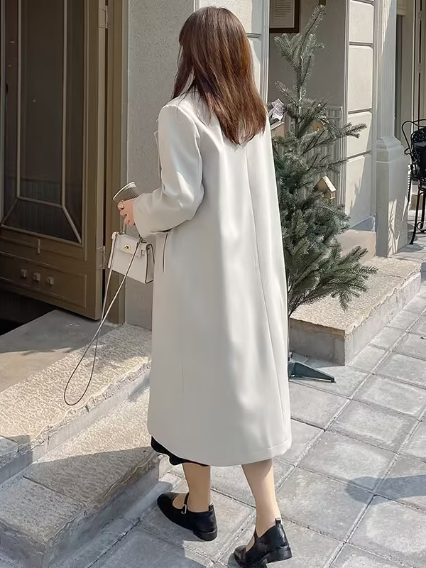 TWOTWINSTYLE Trench Coat  For Women Long Sleeve High Waist Patchwork Button Trench Clothing  New