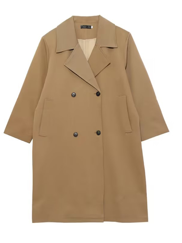 TWOTWINSTYLE Trench Coat  For Women Long Sleeve High Waist Patchwork Button Trench Clothing  New