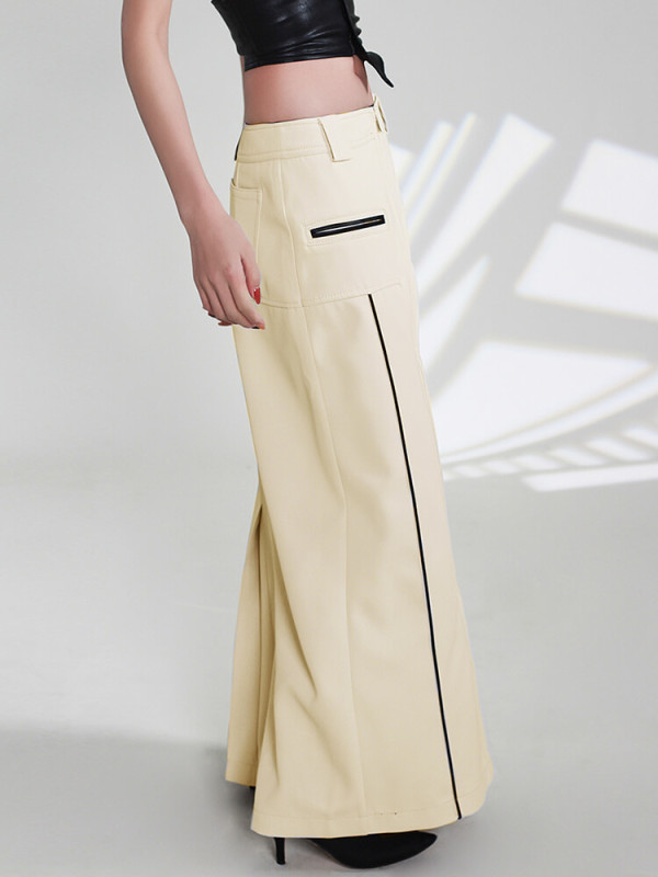 TWOTWINSTYLE Zipper Skirts For Women High Waist  Slim Straight Fashion Clothing