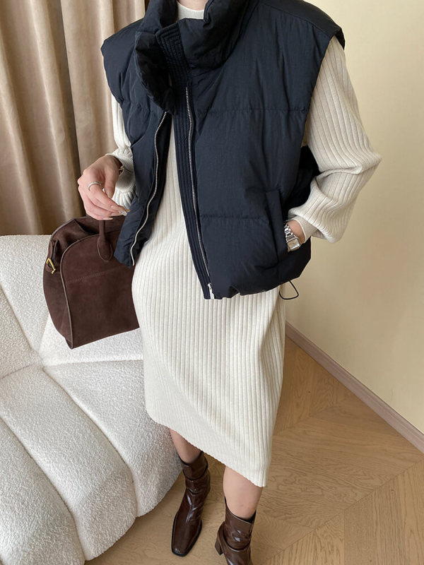 TWOTWINSTYLE Zipper Casual  Waistcoats For Women Stand Collar Sleeveless Spliced Pocket Coat Clothing