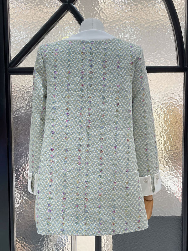 TWOTWINSTYLE  Patchwork Sequins Blazers For Women V Neck Long Sleeve Loose Coat Fahsion Clothing